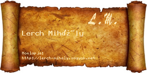 Lerch Mihály névjegykártya