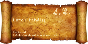 Lerch Mihály névjegykártya